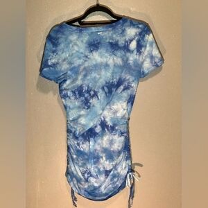 PINK (Vicky's Secret, not my heroine) Blue Tie-Dye Style Workout Body Suit